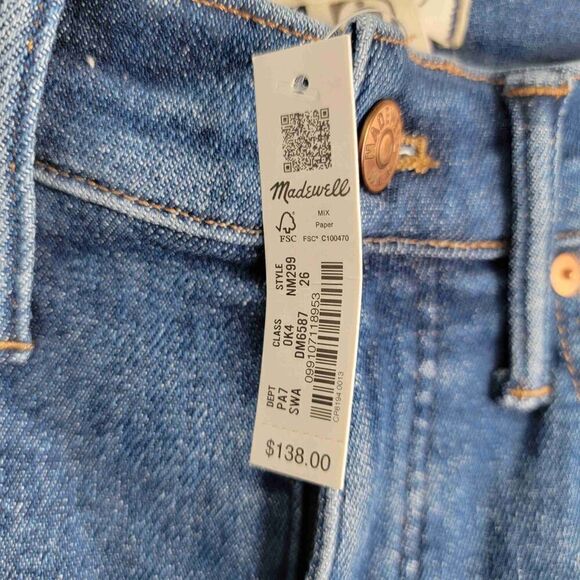 NWT Madewell DM568 Blue High Rise Womens Jeans Size 26 - Picture 5 of 9